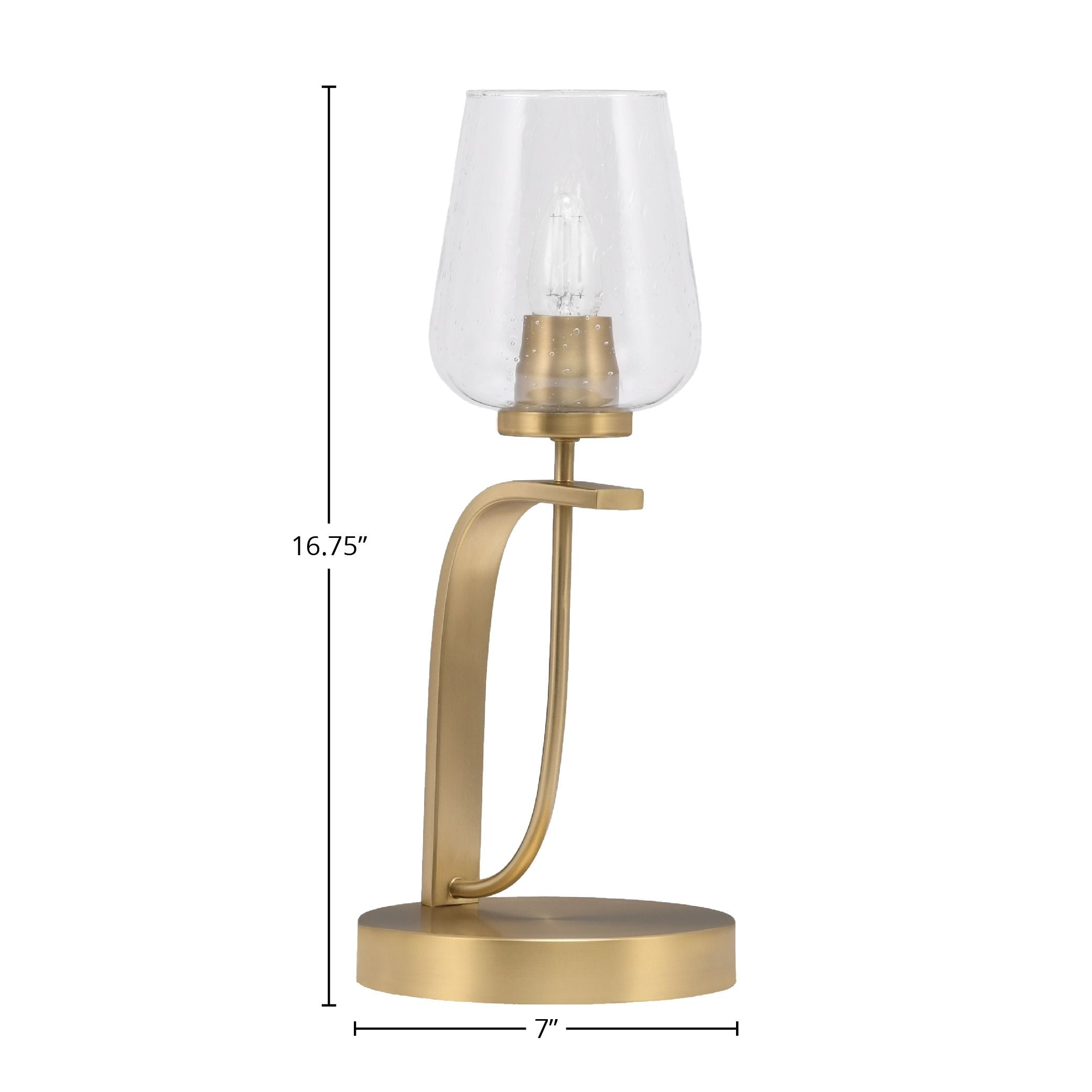 Cavella One Light Table Lamp in New Age Brass with 5" Clear Bubble Shade