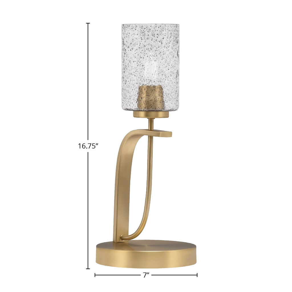 Cavella One Light Table Lamp in New Age Brass with 4" Smoke Bubble Shade