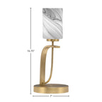 Cavella One Light Table Lamp in New Age Brass with 4" Onyx Swirl Shade