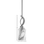 Cavella One Light Mini Pendant in Graphite with 4" Onyx Swirl Shade