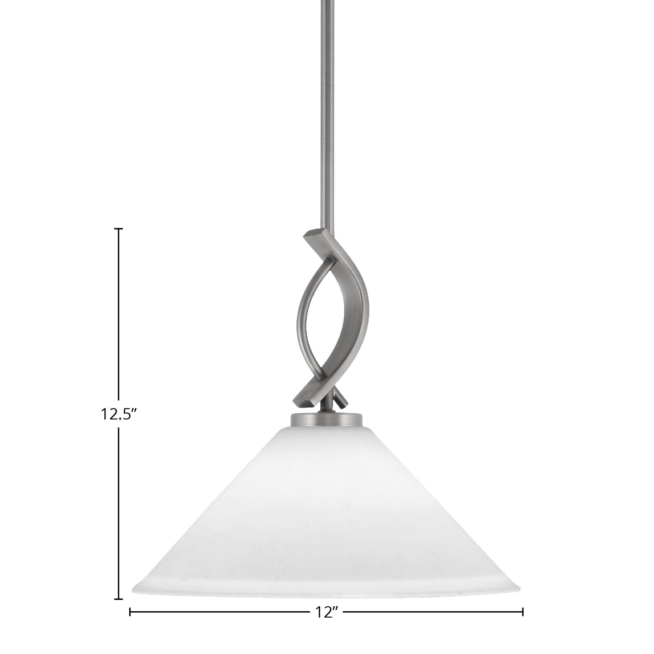 Cavella One Light Mini Pendant in Graphite with 12" White Muslin Shade