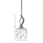Cavella One Light Mini Pendant in Graphite with 6" Onyx Swirl Shade