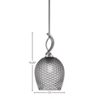 Cavella One Light Mini Pendant in Graphite with 7.5" Smoke Textured Shade