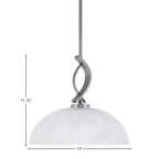 Cavella One Light Mini Pendant in Graphite with 13" Clear Ribbed Shade