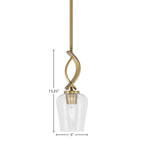 Cavella One Light Mini Pendant in New Age Brass with 5" Clear Bubble Shade