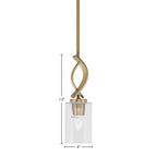 Cavella One Light Mini Pendant in New Age Brass with 4" Clear Bubble Shade