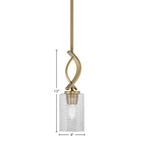 Cavella One Light Mini Pendant in New Age Brass with 4" Smoke Bubble Shade