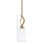 Cavella One Light Mini Pendant in New Age Brass with 4" White Muslin Shade