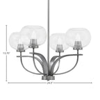 Cavella Four Light Chandelier in Graphite with 7" Clear Bubble Shade