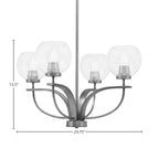 Cavella Four Light Chandelier in Graphite with 5.75" Clear Bubble Shade