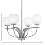 Cavella Four Light Chandelier in Graphite with 5.75" White Marble Shade