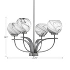 Cavella Four Light Chandelier in Graphite with 5.75" Onyx Swirl Shade