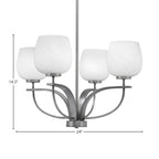 Cavella Four Light Chandelier in Graphite with 6" White Marble Shade