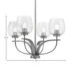 Cavella Four Light Chandelier in Graphite with 6" Smoke Bubble Shade