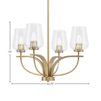 Cavella Four Light Chandelier in New Age Brass with 5" Clear Bubble Shade