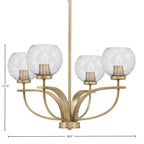 Cavella Four Light Chandelier in New Age Brass with 5.75" Smoke Bubble Shade