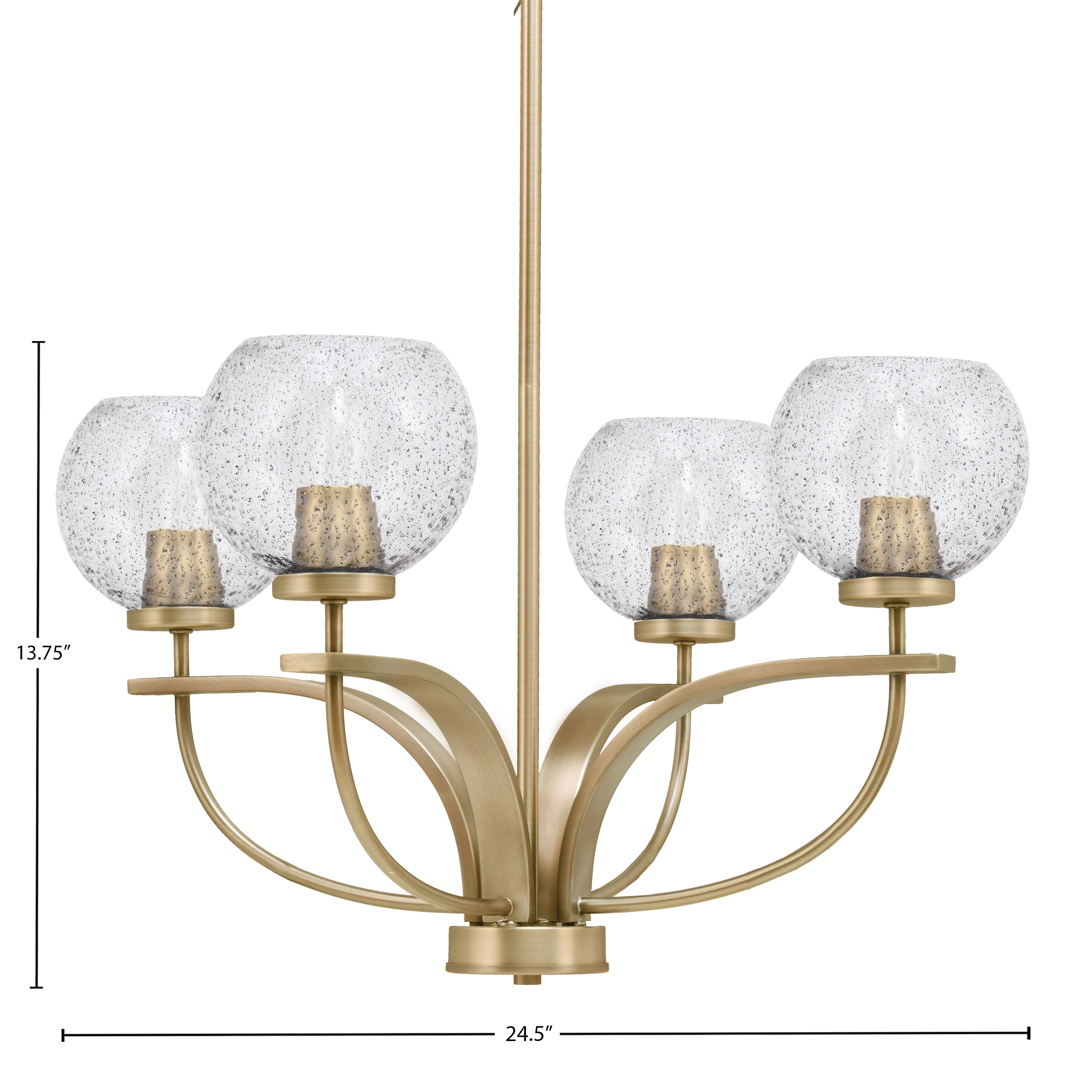 Cavella Four Light Chandelier in New Age Brass with 5.75" Smoke Bubble Shade