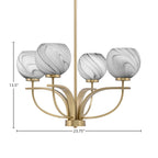 Cavella Four Light Chandelier in New Age Brass with 5.75" Onyx Swirl Shade