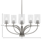Cavella Five Light Chandelier in Graphite with 4" Clear Bubble Shade