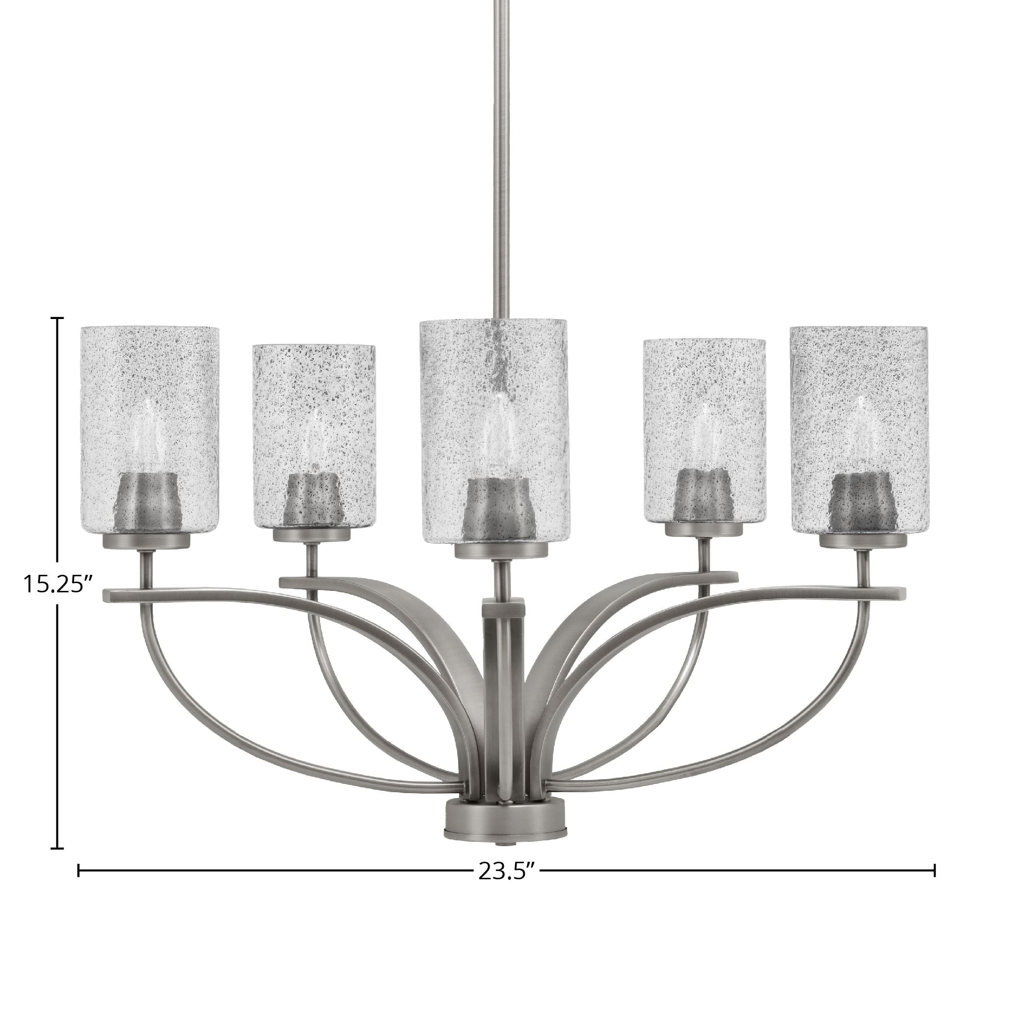 Cavella Five Light Chandelier in Graphite with 4" Smoke Bubble Shade
