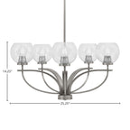 Cavella Five Light Chandelier in Graphite with 5.75" Clear Bubble Shade