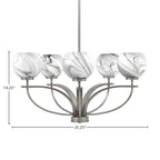 Cavella Five Light Chandelier in Graphite with 5.75" Onyx Swirl Shade