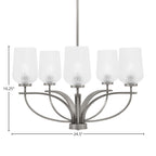 Cavella Five Light Chandelier in Graphite with 5" Clear Textured Shade