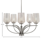 Cavella Five Light Chandelier in Graphite with 5" Silver Textured Shade