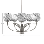 Cavella Five Light Chandelier in Graphite with 6" Onyx Swirl Shade