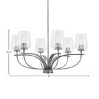 Cavella Six Light Chandelier in Graphite with 5" Clear Bubble Shade