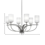 Cavella Six Light Chandelier in Graphite with 4" White Marble Shade