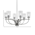 Cavella Six Light Chandelier in Graphite with 4" Smoke Bubble Shade