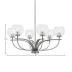 Cavella Six Light Chandelier in Graphite with 5.75" Clear Bubble Shade