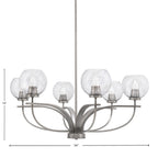 Cavella Six Light Chandelier in Graphite with 5.75" Smoke Bubble Shade
