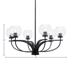 Cavella Six Light Chandelier in Matte Black with 5.75" Clear Bubble Shade