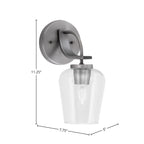 Cavella One Light Wall Sconce in Graphite with 5" Clear Bubble Shade