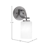 Cavella One Light Wall Sconce in Graphite with 4" White Marble Shade