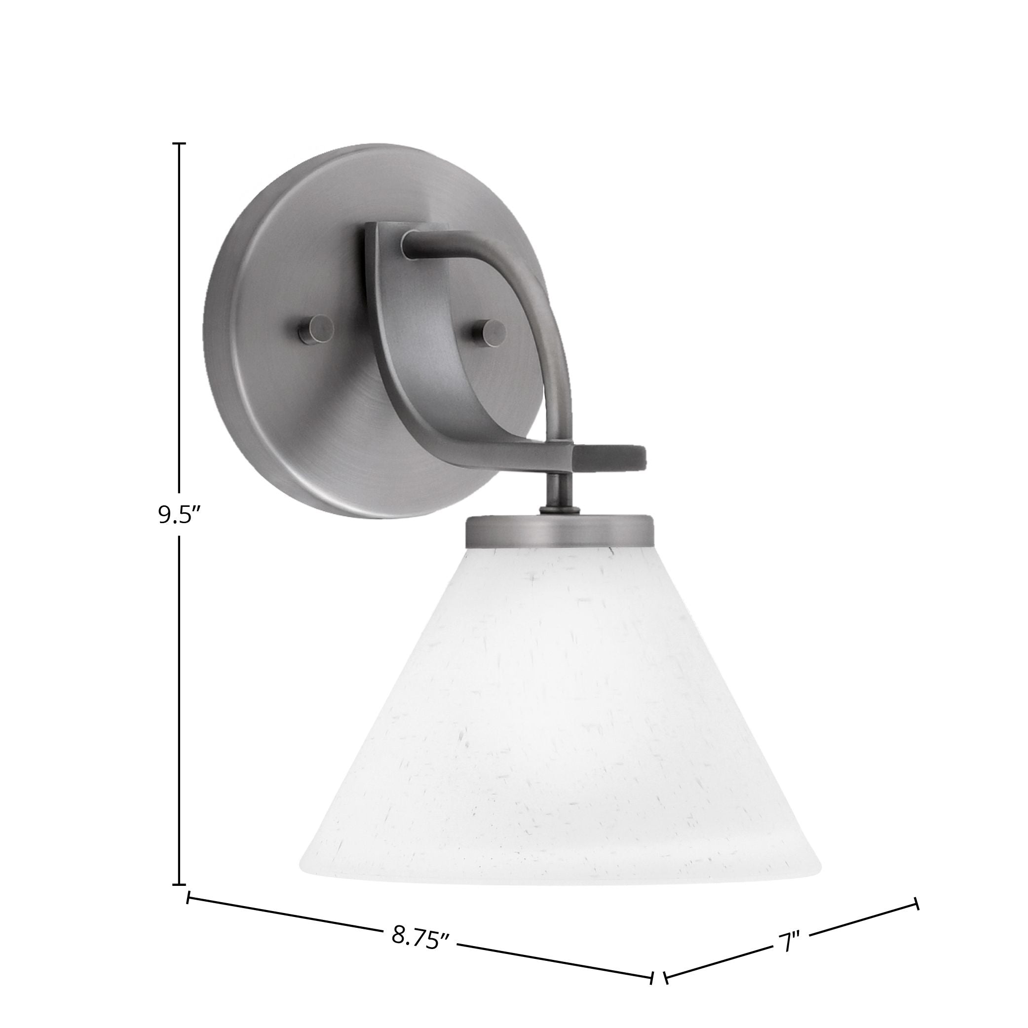Cavella One Light Wall Sconce in Graphite with 7" White Muslin Shade