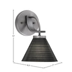 Cavella One Light Wall Sconce in Graphite with 7" Black Matrix Shade
