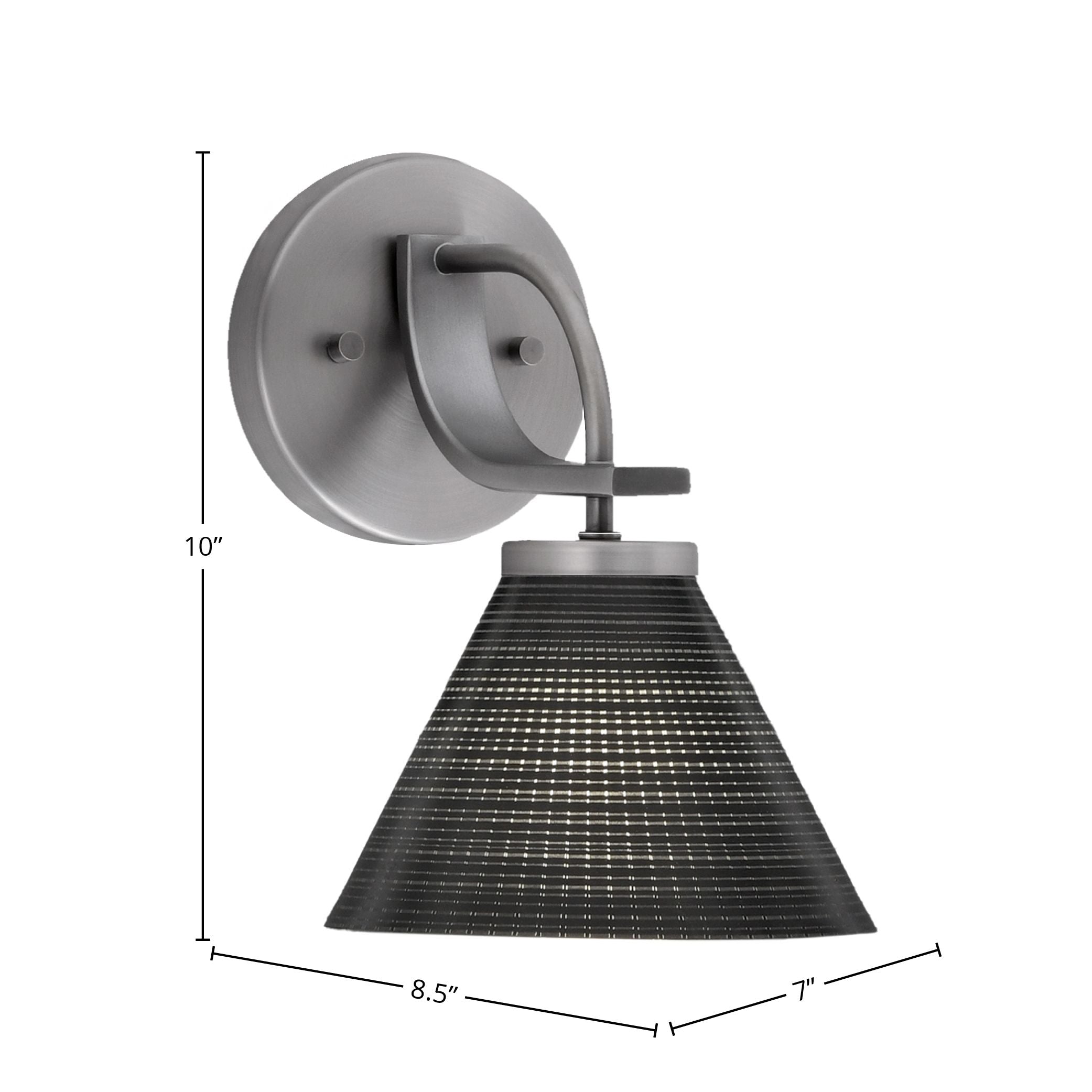 Cavella One Light Wall Sconce in Graphite with 7" Black Matrix Shade