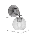 Cavella One Light Wall Sconce in Graphite with 5.75" Smoke Bubble Shade