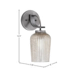 Cavella One Light Wall Sconce in Graphite with 5" Silver Textured Shade