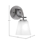 Cavella One Light Wall Sconce in Graphite with 4.5" White Muslin Shade