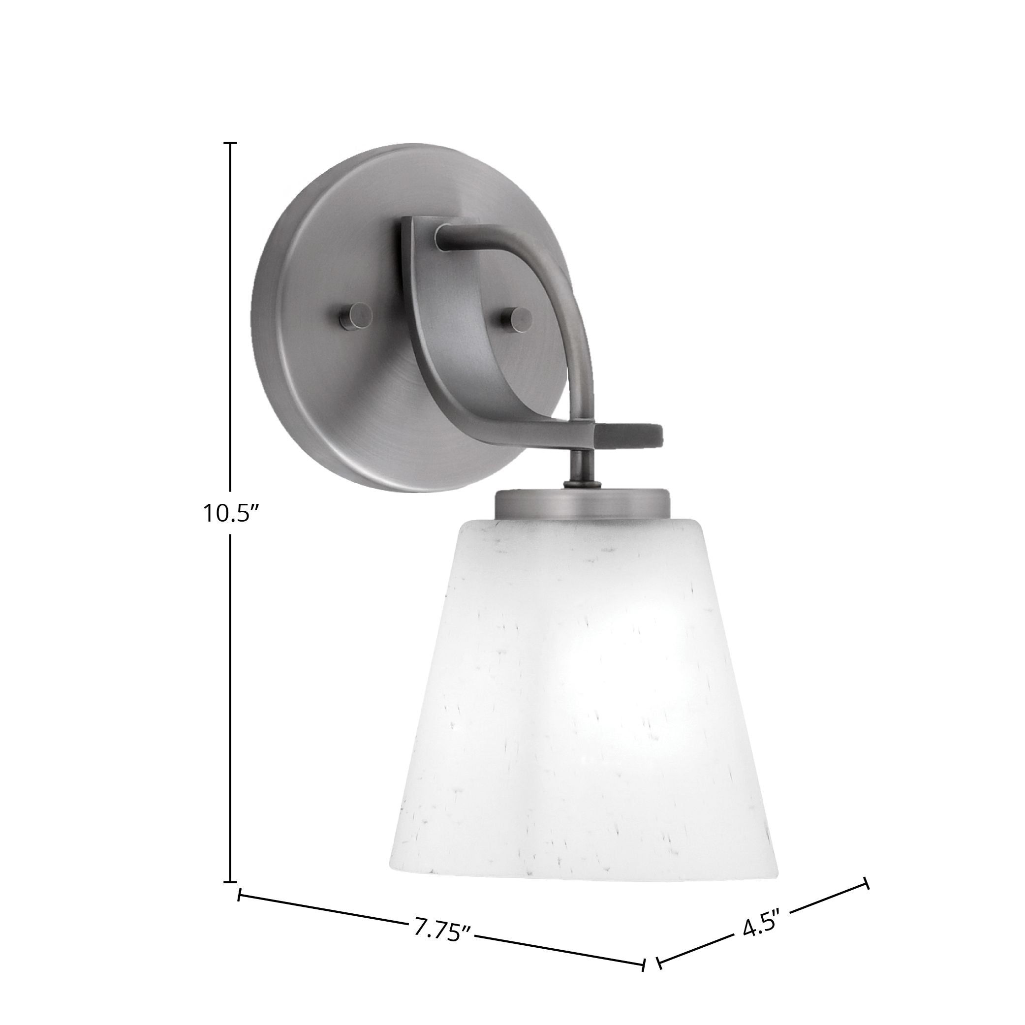 Cavella One Light Wall Sconce in Graphite with 4.5" White Muslin Shade