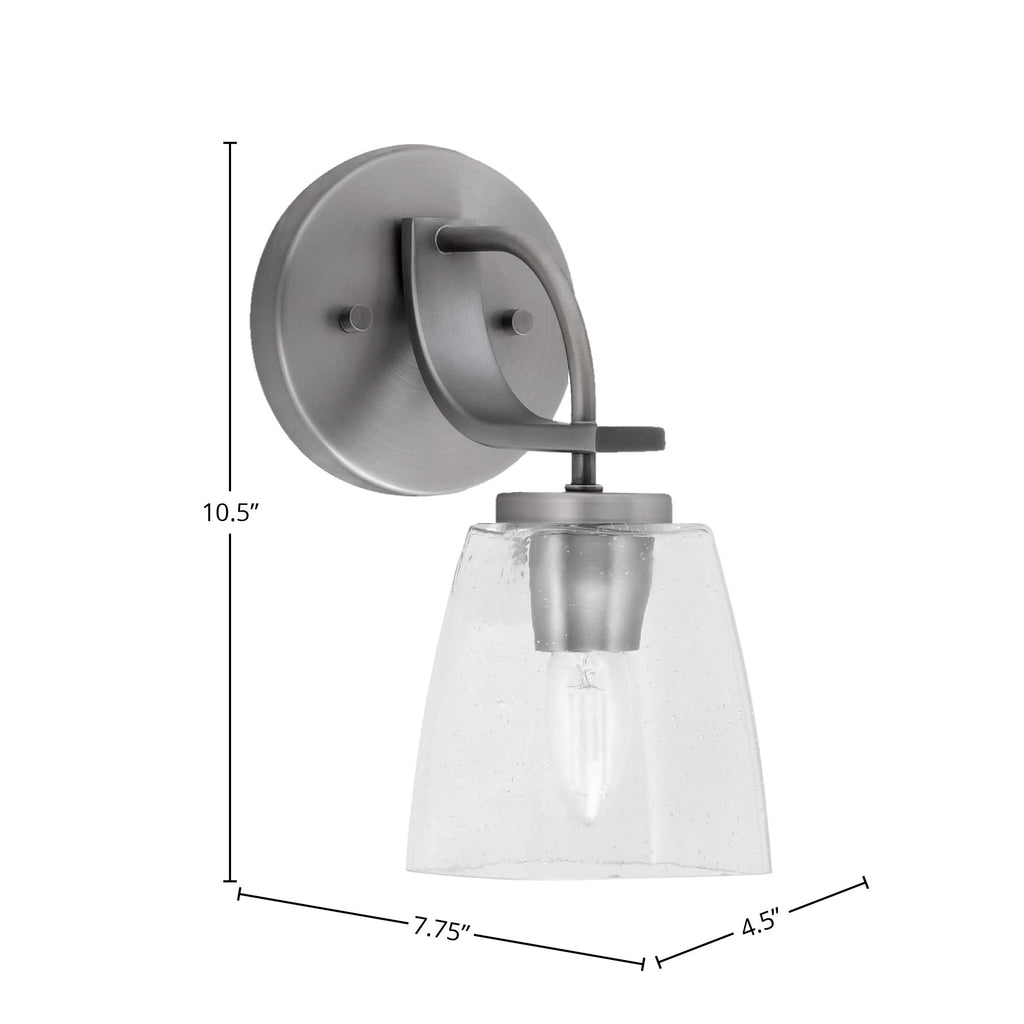Cavella One Light Wall Sconce in Graphite with 4.5" Clear Bubble Shade