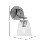 Cavella One Light Wall Sconce in Graphite with 4.5" Clear Bubble Shade