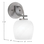 Cavella One Light Wall Sconce in Graphite with 6" White Marble Shade
