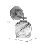 Cavella One Light Wall Sconce in Graphite with 6" Onyx Swirl Shade