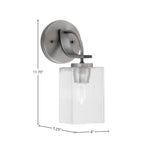 Cavella One Light Wall Sconce in Graphite with 4" Clear Bubble Shade