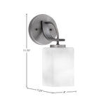Cavella One Light Wall Sconce in Graphite with 4" White Muslin Shade